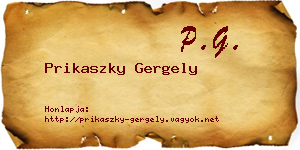 Prikaszky Gergely névjegykártya